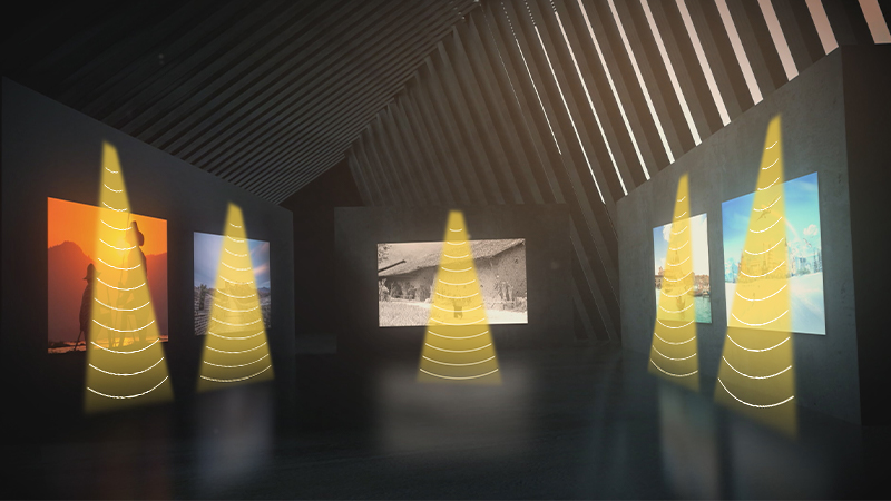 展廳定向音箱定向發(fā)聲示意圖