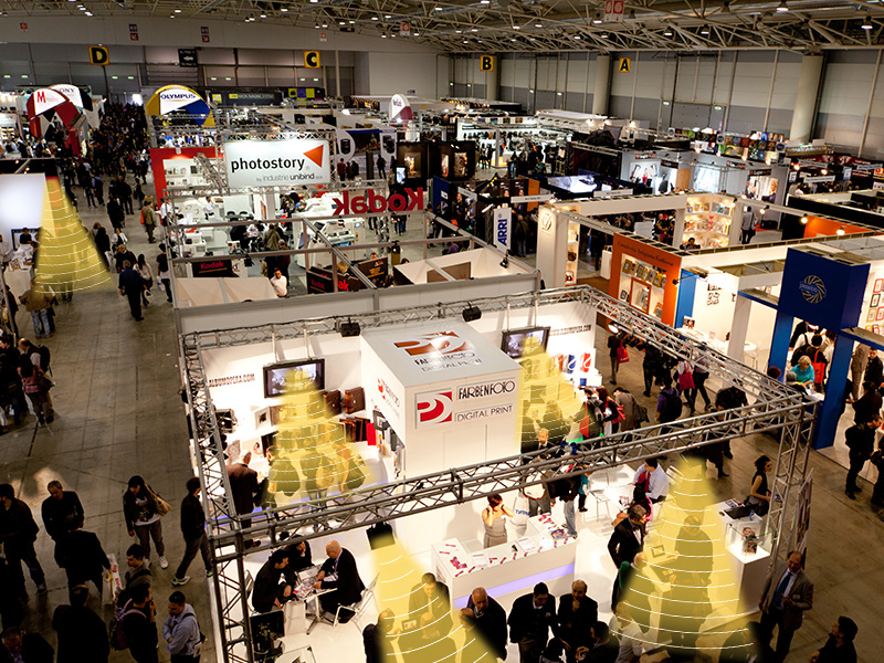 展會(huì)定向音響，聲場(chǎng)分區(qū)示意圖